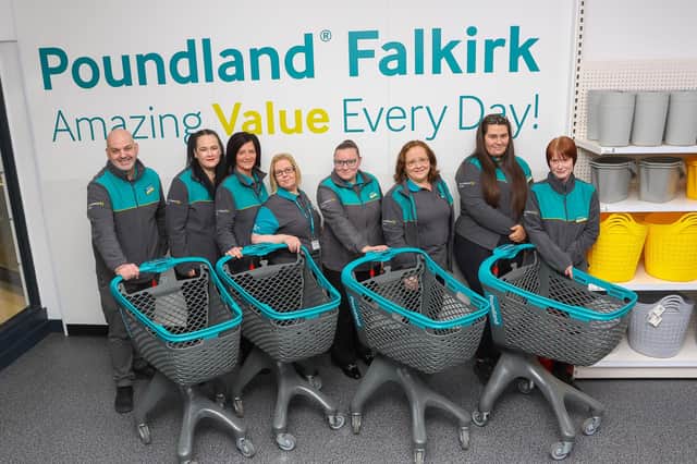 The team at Falkirk's Poundland store were excited to welcome customers to the new, larger store.  (Pic: Scott Louden)