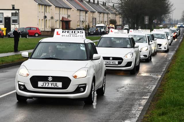 Dozen's of Mary Reid's driving instructor colleagues joined her funeral cortege today, March 3