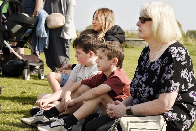 These members of the crowd who turned out were keenly watching the cyclists.