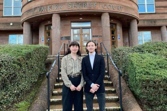 The two Kelpie climbing climate activists were found guilty and fined at Falkirk Sheriff Court 
(Picture: Submitted)