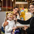 Amy Childs visits McDonald’s with her daughter Polly to have their faces painted with Halloween design. Pic: Contributed