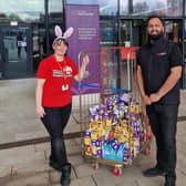 Farid Travels donate some of the Easter eggs brothers Zain and Mo Farid helped collect to the Royal Hospital for Childrein and Young People in Edinburgh(Picture: Submitted)