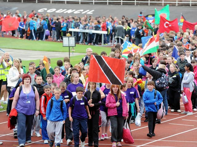 The mini Olympics for school pupils from across the district took place as London got ready to host the 2012 Olympics.