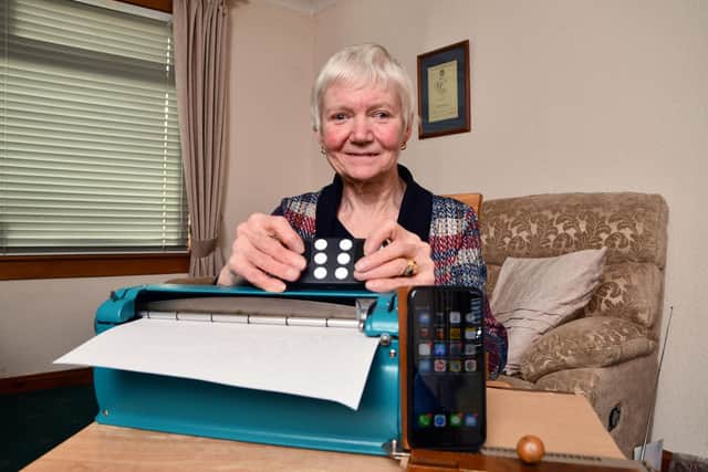 Christine Moroney has been using braille for more than 60 years.  Picture: Michael Gillen.