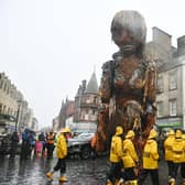 Sea goddess puppet Storm stopped by Falkirk at the weekend. All pictures: Michael Gillen.