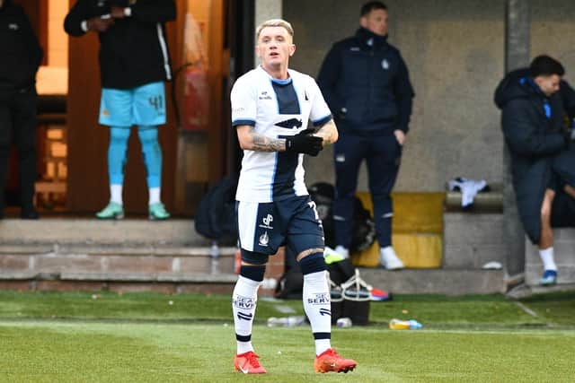 27-01-2024. Picture Michael Gillen. ALLOA. Indodrill Stadium. Alloa Athletic FC v Falkirk FC. Season 2023 - 2024. Matchday 22. SPFL cinch League One. Falkirk goal, Callumn Morrison 7.