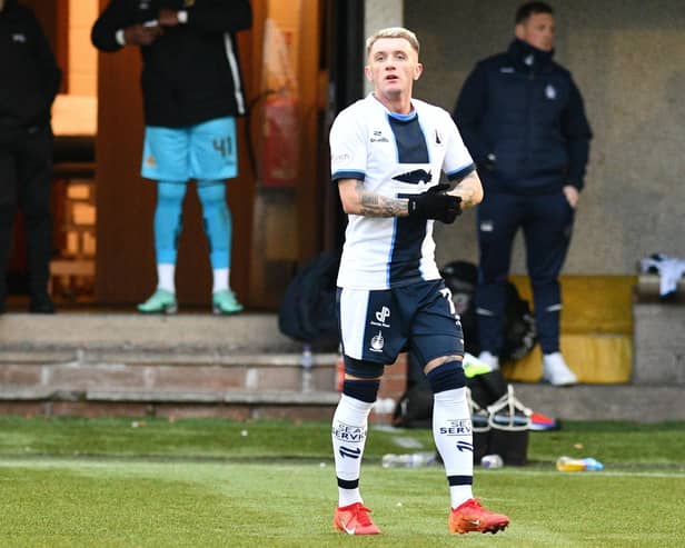 27-01-2024. Picture Michael Gillen. ALLOA. Indodrill Stadium.  Alloa Athletic FC v Falkirk FC. Season 2023 - 2024. Matchday 22. SPFL cinch League One. Falkirk goal, Callumn Morrison 7.