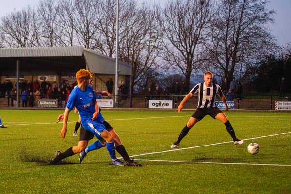 Gregor Nicol scores to make it 2-0 for Bo'ness United against East Kilbride (Pics by Scott Louden)