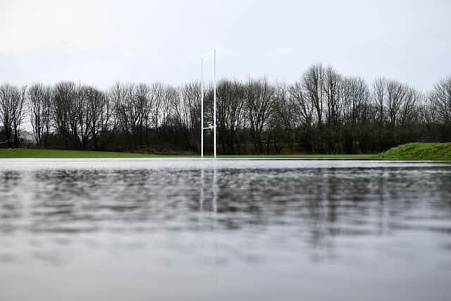 Grangemouth Stags RFC flooded pitch in 2020 (Pic: Michael Gillen)