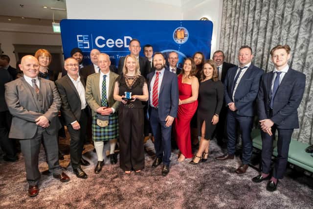 Members of the ADL team celebrate winning the CeeD Award for Internationalisation.