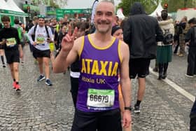 Scott has set himself a host of challenges this year to raise funds for Ataxia UK, the first being the Paris Marathon earlier this month.
