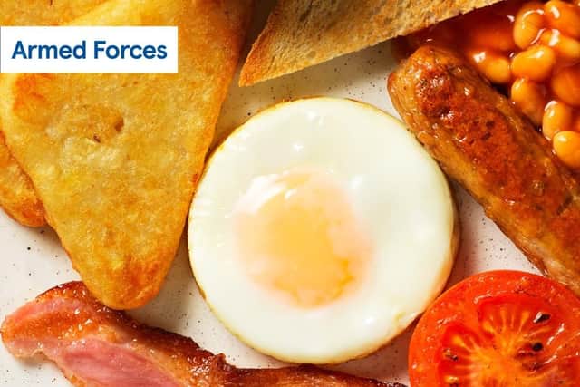 Tesco Cafés will offer serving members of the armed forces a free cooked breakfast.