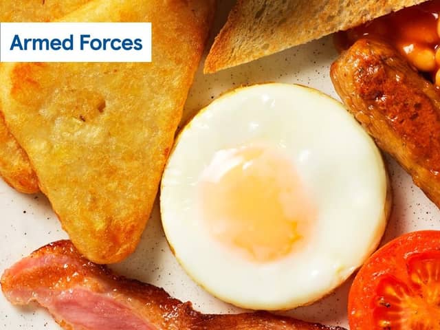 Tesco Cafés will offer serving members of the armed forces a free cooked breakfast.