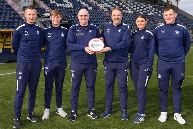 Falkirk FC manager, John McGlynn, presented with the Glen’s League One Manager of the Month award for February 2023