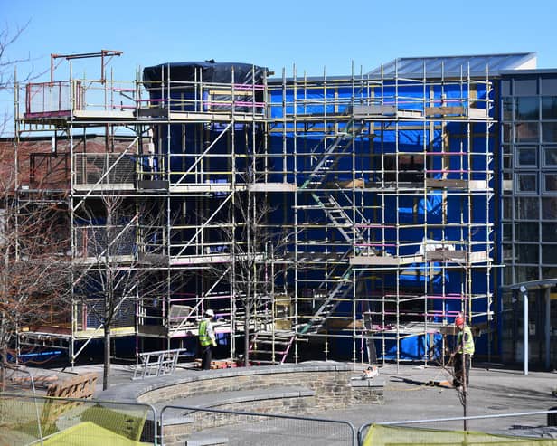 Maddiston Primary School has been turned into a building site ahead of extensive repairs. Pic: Michael Gillen