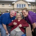 Caledonian Court Care Home 40th anniversary fun day, left to right resident Betty Moscardini with home manager Lorraine Running, left,  and carer Gemma Gibson.