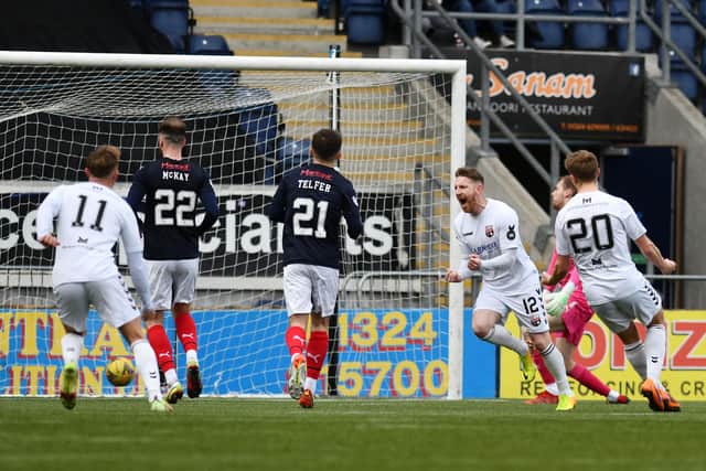 Michael Gardyne scores from the spot in the second half