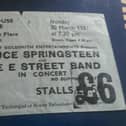 Bruce Springsteen - ticket stub from his 1981 River tour gigs at the Playhouse Theatre, Edinburgh