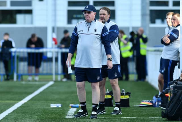Falkirk boss John McGlynn on the touchline against Spartans (Photo: Michael Gillen)