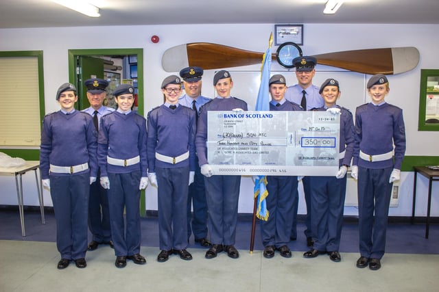 In October 2015 the Squadron were pleased to accept a cheque for £350 from Squadron Leader Brian McCottor on behalf of W.L Gore and Associates.  The donation helped purchase more white belts and gloves to allow the majority of the squadron to participate in ceremonial duties during Remembrance activities and the Air Training Corps 75th anniversary celebrations.