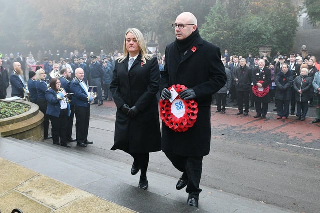 Laying a wreath on behalf of Co-op Funeralcare.