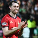 Brad Spencer applauds the Falkirk supporters (Pic by Michael Gillen)