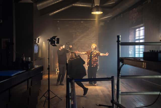 Local businesses helped with all aspects of the video, which was recorded in Falkirk's City Nightclub.  Pic: Emma Gray Photography