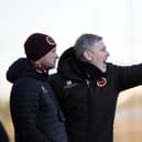 Stenny boss Gary Naysmith and assistant Brown Ferguson on the touchline (Photo: Alan Murray)