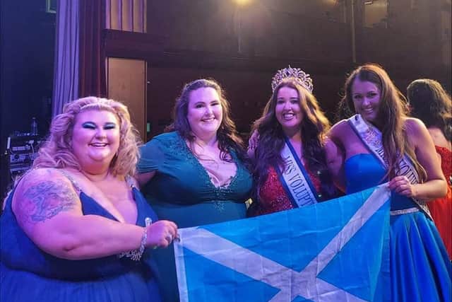 Chantelle McSharry, second right, was crowned Miss Voluptuous UK at the recent pageant in Grantham.