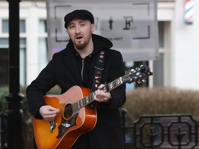 Calum Baird was one of the afternoon's performers at the Meet me at the band stand event on Saturday.  (Pics: Scott Louden)
