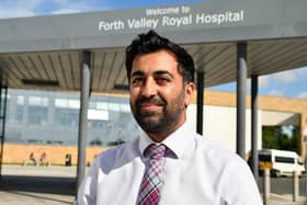 Health Secretary Humza Yousaf on a visit to Forth Valley Royal Hospital in August. He has made several visits to health facilities in the region this year. Pic: Michael Gillen