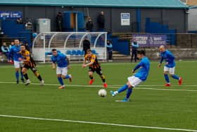 Ryan Stevenson scores a penalty to put Bo'ness 1-0 up