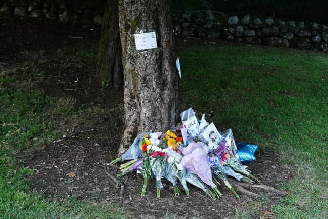Floral tributes have been left close to where Cole Cooper's body was discovered. Pic: Michael Gillen