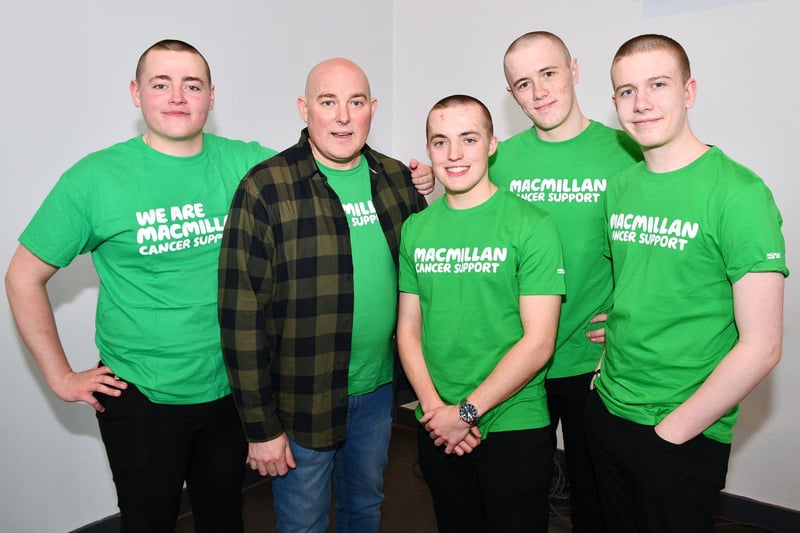 A proud Derek Bolton with the four teenagers, Sam McWatt, Sam Bolton, Lewis Bateman and Don Findlay.