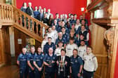 Provost Robert Bissett presented the award to Falkirk manager John McGlynn, players, directors and club staff.