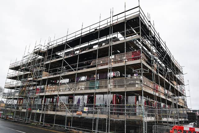 The blaze at the block of flats is now being investigated as wilful fire raising  (Picture: Michael Gillen, National World)