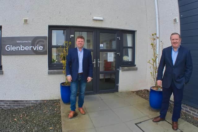 Adrian and Graeme Hendry, directors at Avondale Care Scotland outside Glenbervie.