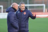 Stenhousemuir assistant manager Brown Ferguson and manager Gary Naysmith on the touchline (Pics by Scott Louden)