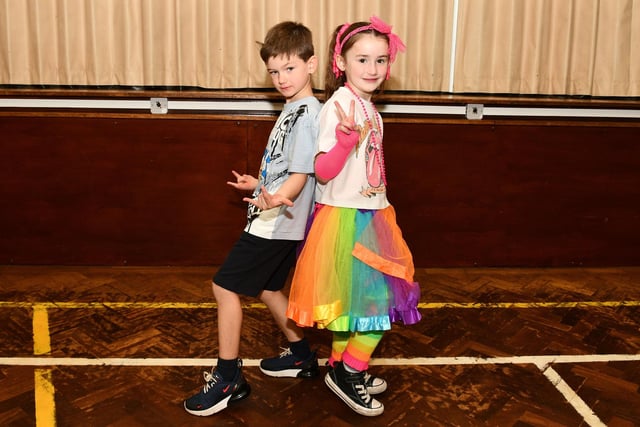 Some primary two pupils dressed up for the day.