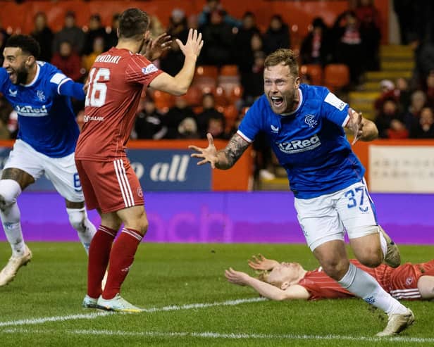 Scott Arfield celebrates scoring for Rangers (Pic Craig Williamson/SNS Group)