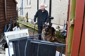 Ex serviceman Ian Wilson, 73, has been unable to let his German shepherd Bracken out his back door for the entire year after his fence blew down in January (Picture: Michael Gillen, National World)
