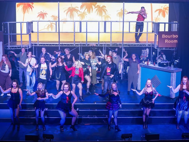The musical's soundtrack features rock anthems from the 1980s.