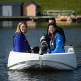 Transport Minister, Jenny Gilruth MSP alongside Scottish Canals CEO, Catherine Topley on one of the Polycraft Tuffy 300 electric boats