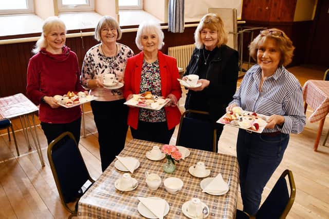 Snowdrop Cafe organisers: Louisa McGrandles, Grace Brown, Janice Morrison, Alice Cumming and Helen Watson. Not pictured Rosemary Taylor and Rona Wearing. Pic: Michael Gillen