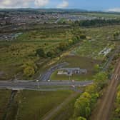 Site of proposed station on main Edinburgh-Glasgow line.