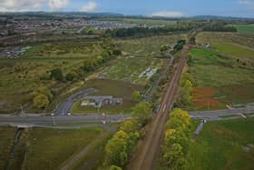 Site of proposed station on main Edinburgh-Glasgow line.