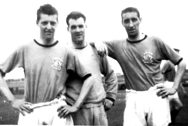Former Falkirk players Willie Wyles, Ian Hunter and Alex Duchart