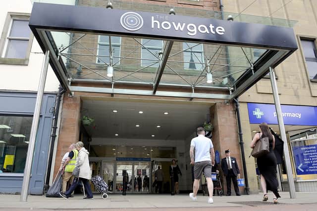 The Howgate Shopping Centre in Falkirk will stay open so the public can access essential services only during the Level 4 Covid-19 restrictions. Picture: Michael Gillen.