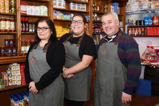 Buon Appetito ready to celebrate their first anniversary and a highly recommended at the Scottish Italian Awards - owner Simona Minchella is helped by mum Gabriella and dad Bruno Minchella. (Pic: Michael Gillen)