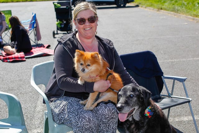 Linda, vice-chairperson of Bantaskine Residents Association with Mako and Obyn
